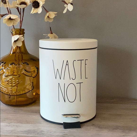 Rae Dunn WASTE NOT Trash Bin